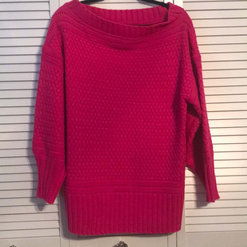 Fushia off the shoulder sweater